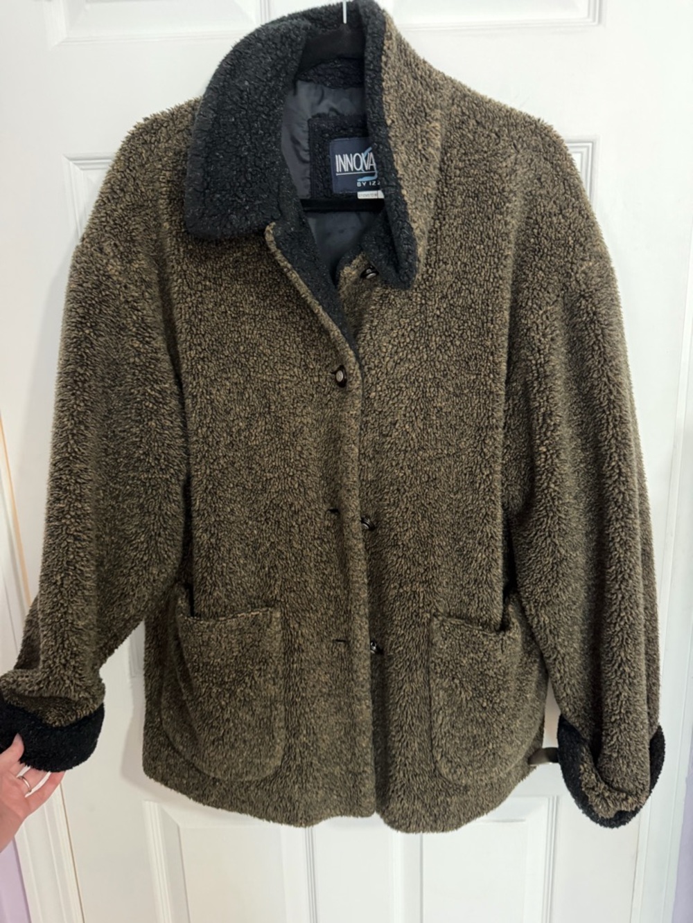 Unisex Olive Green Sherpa Jacket